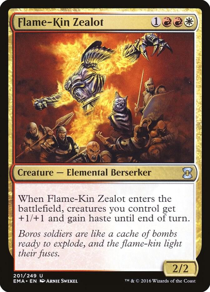 Flame-Kin Zealot 201 card from Eternal Masters