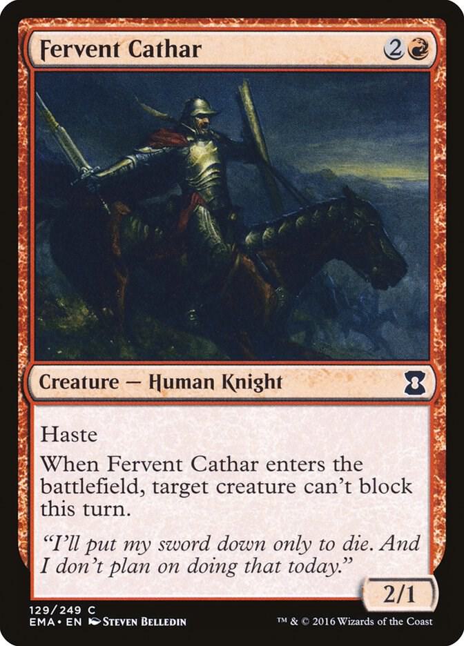 Fervent Cathar 129 card from Eternal Masters