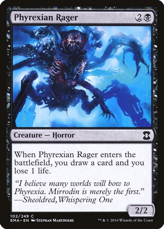 Phyrexian Rager 102 card from Eternal Masters