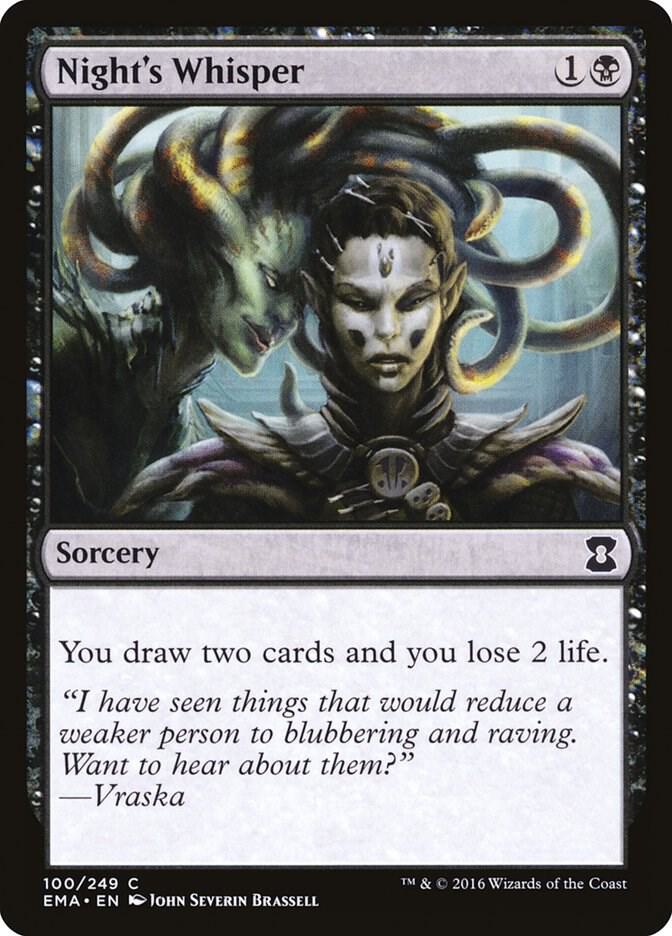 Night's Whisper 100 card from Eternal Masters