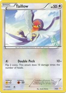 Taillow 7/30 card from XY Trainer Kit: Pikachu Libre & Suicune