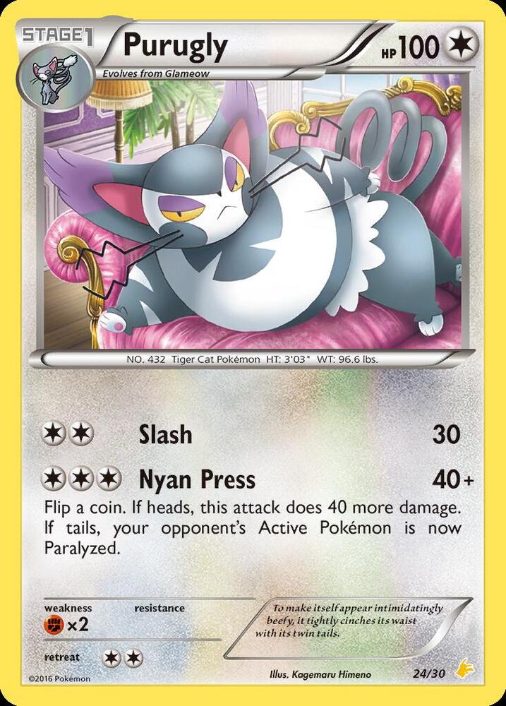 Purugly (24) 24/30 card from XY Trainer Kit: Pikachu Libre & Suicune