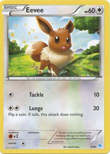 Eevee 4/30 card from XY Trainer Kit: Pikachu Libre & Suicune