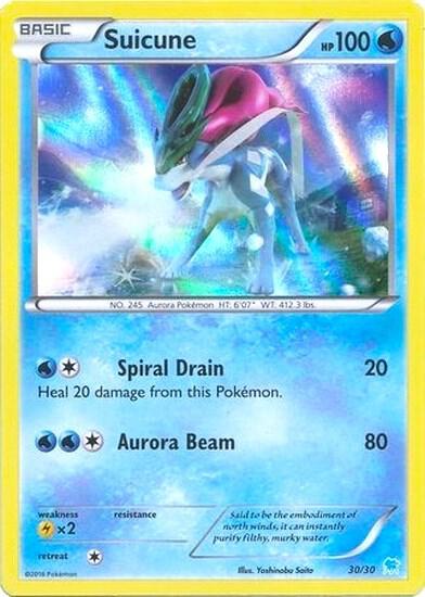 Suicune (30 - Holo) 30/30 card from XY Trainer Kit: Pikachu Libre & Suicune