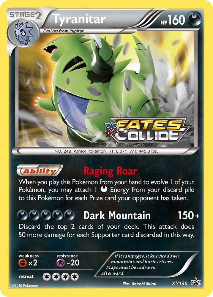 Tyranitar (Prerelease) XY130 card from XY Promos