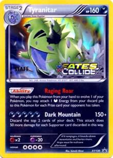 Tyranitar (Prerelease) [Staff] XY130 card from XY Promos