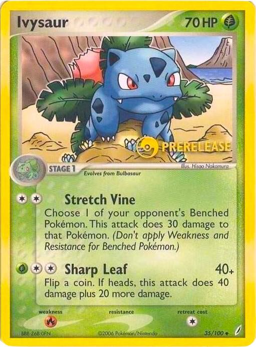Ivysaur (Prerelease) 35/100 card from Nintendo Promos