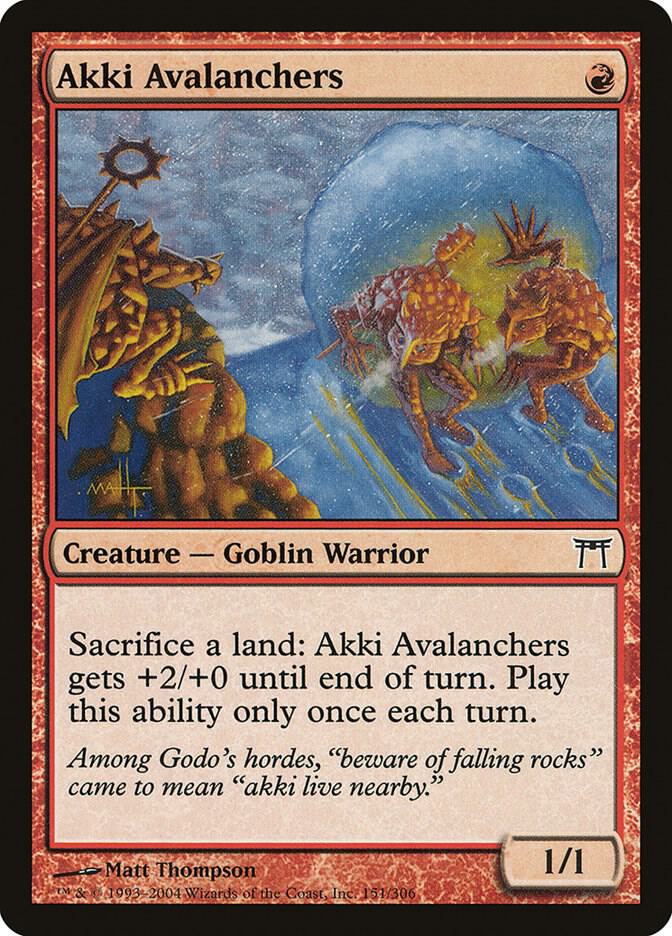 Akki Avalanchers 151 card from Champions of Kamigawa