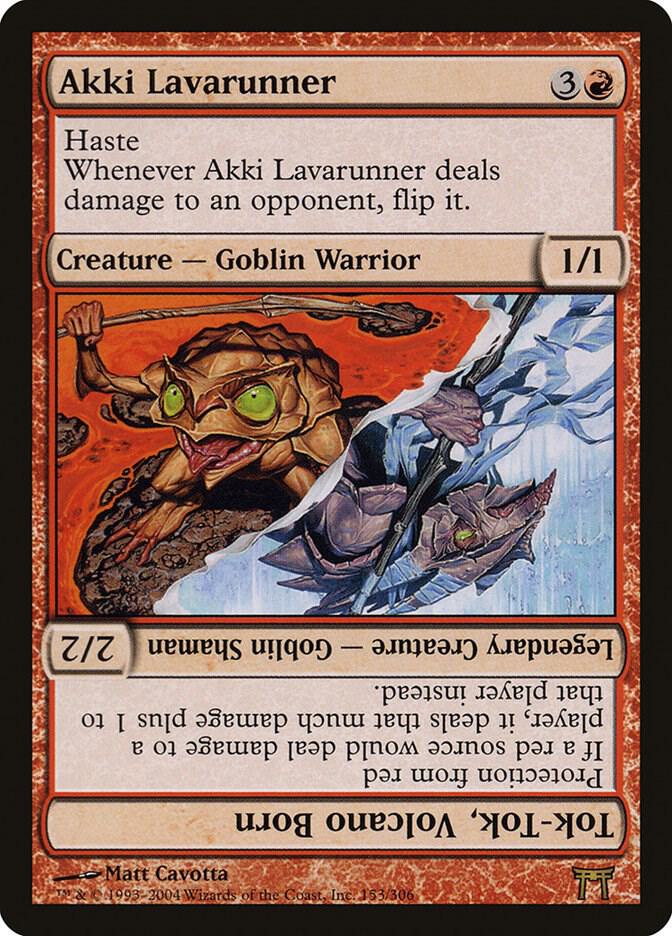 Akki Lavarunner // Tok-Tok, Volcano Born 153 card from Champions of Kamigawa
