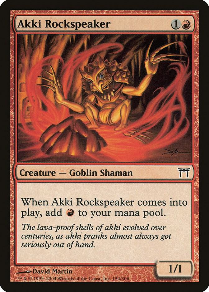 Akki Rockspeaker 154 card from Champions of Kamigawa