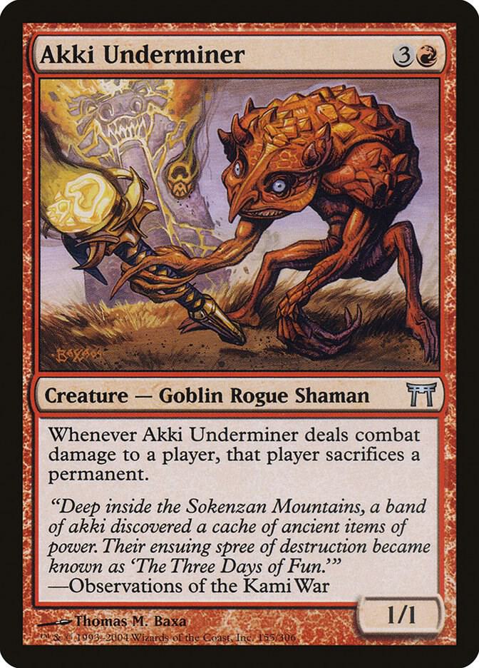 Akki Underminer 155 card from Champions of Kamigawa