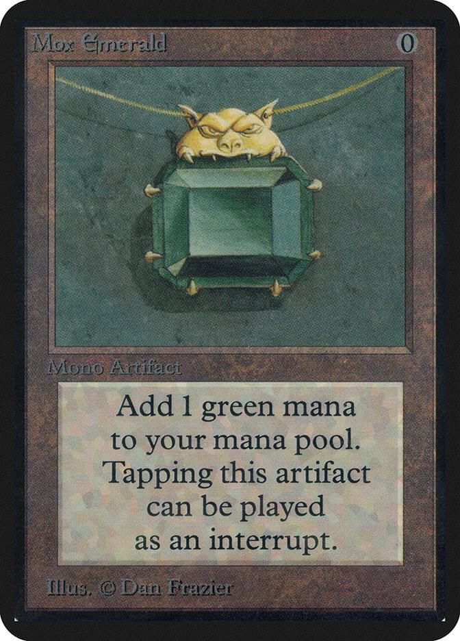 Mox Emerald card from Alpha Edition
