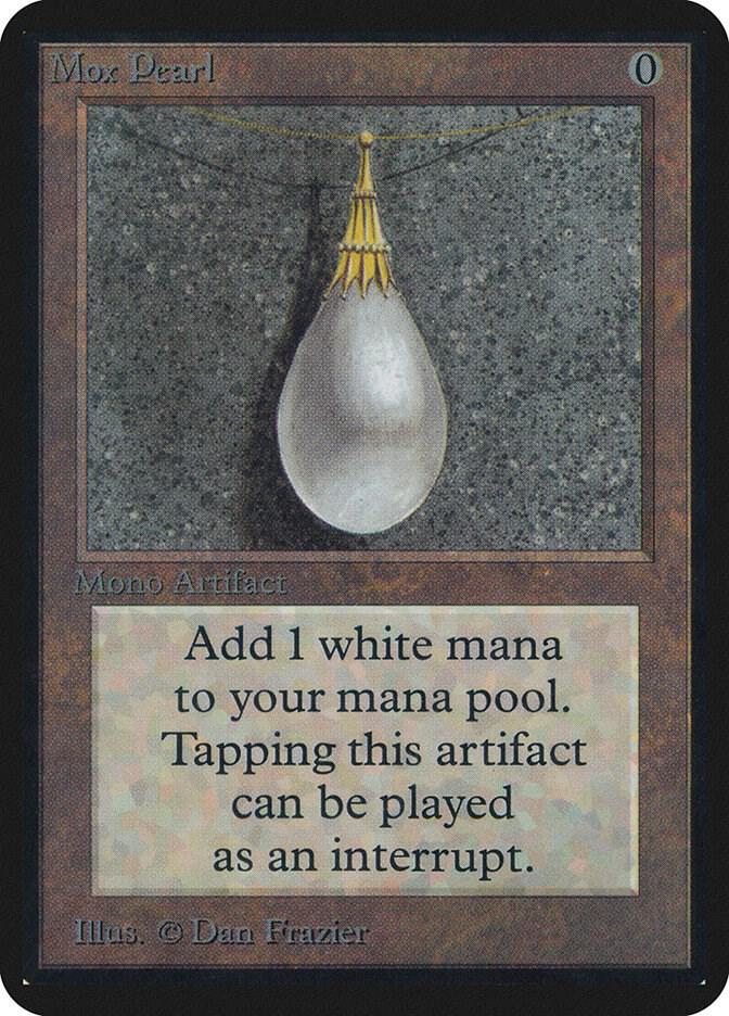 Mox Pearl card from Alpha Edition