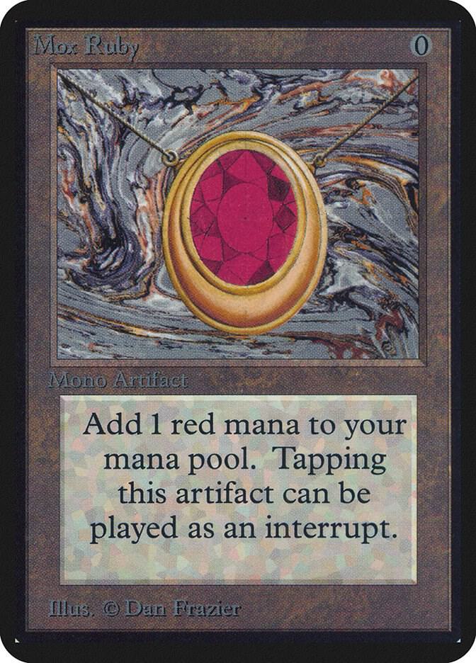 Mox Ruby card from Alpha Edition