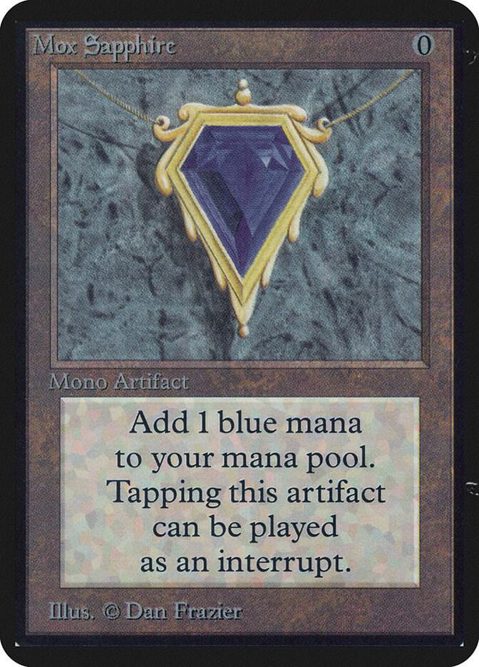 Mox Sapphire card from Alpha Edition