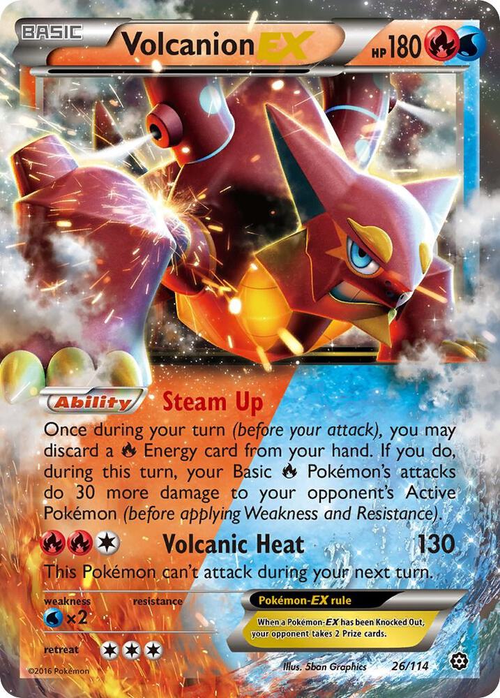 Volcanion EX 26/114 card from XY - Steam Siege