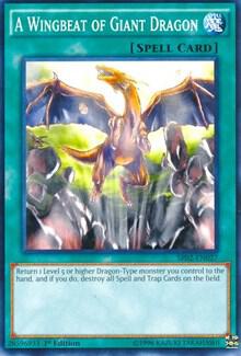 A Wingbeat of Giant Dragon SR02-EN027 card from Structure Deck: Rise of the True Dragons