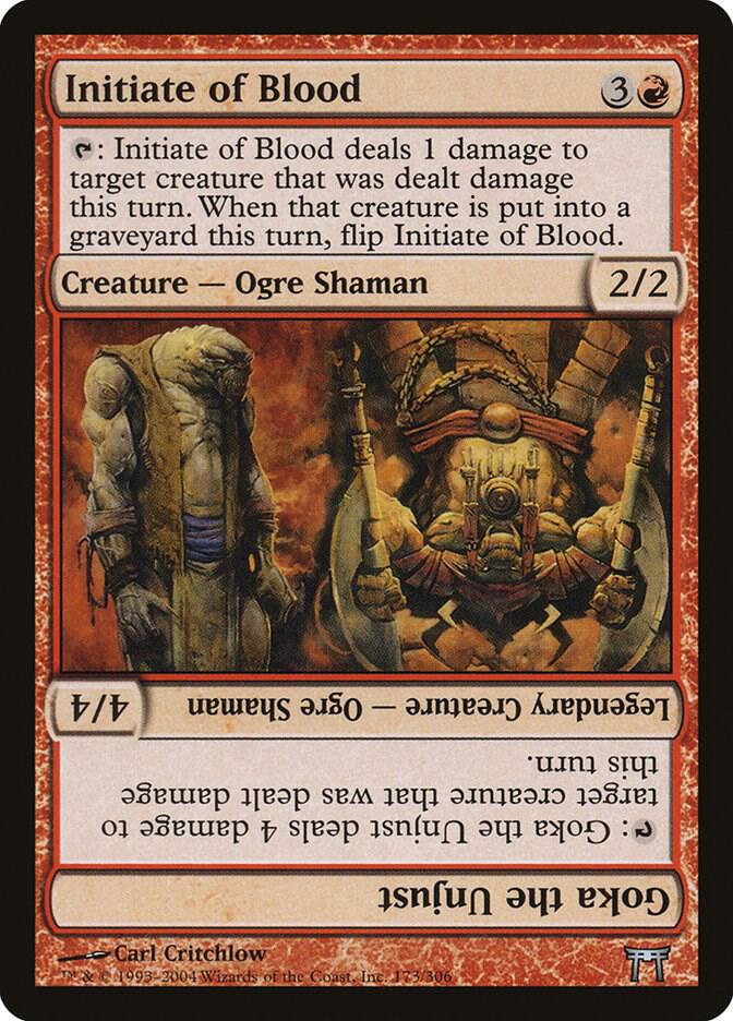 Initiate of Blood // Goka the Unjust 173 card from Champions of Kamigawa