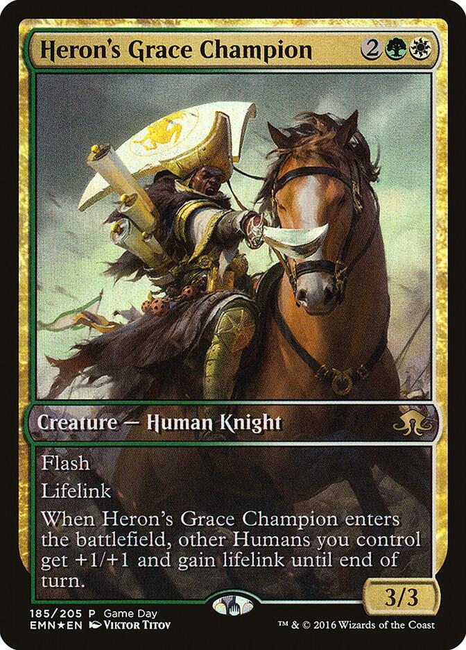 Heron's Grace Champion 185 card from Game Day & Store Championship Promos