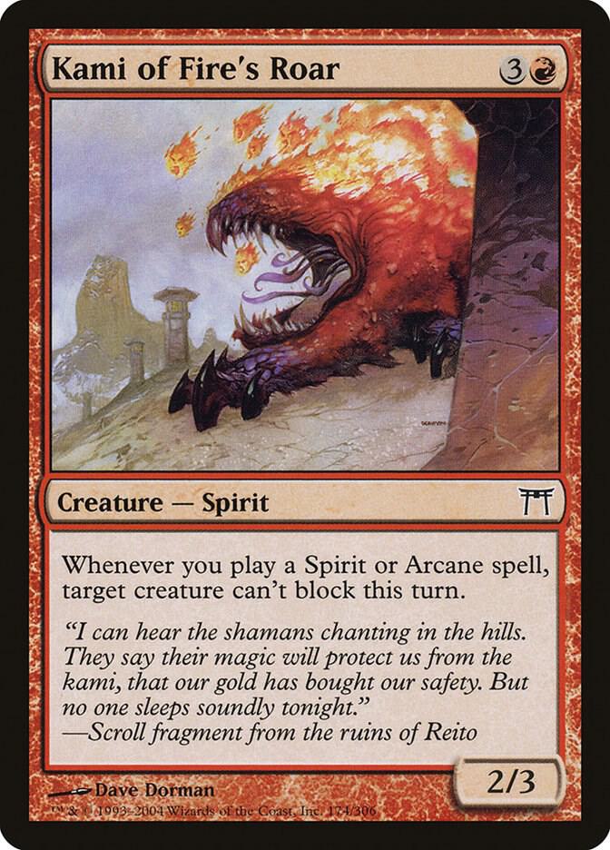 Kami of Fire's Roar 174 card from Champions of Kamigawa