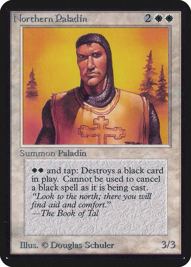 Northern Paladin card from Alpha Edition
