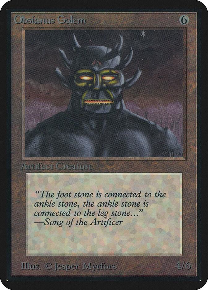Obsianus Golem card from Alpha Edition