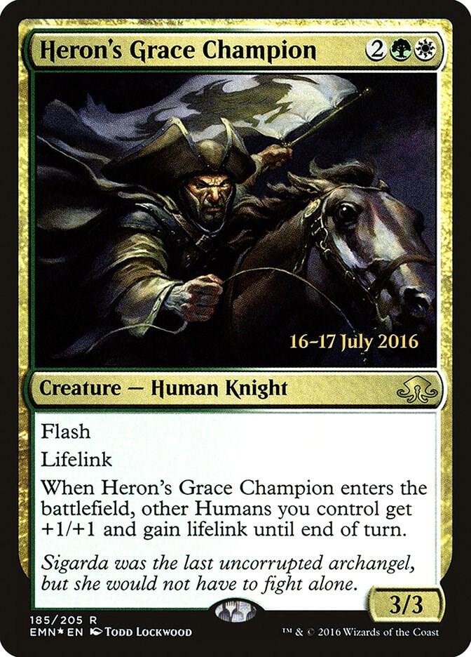 Heron's Grace Champion 185 card from Prerelease Cards
