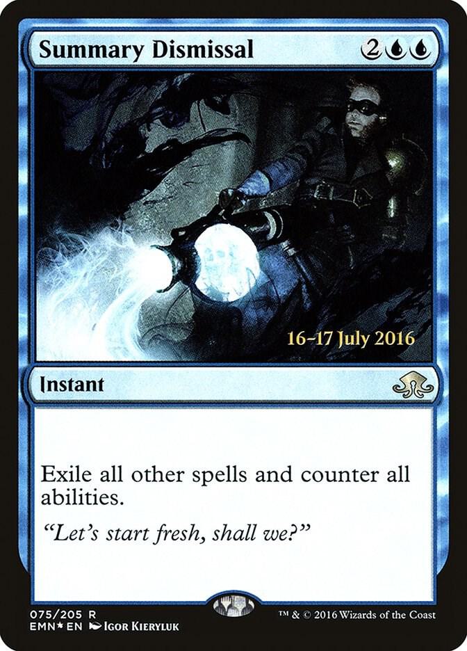 Summary Dismissal 75 card from Prerelease Cards