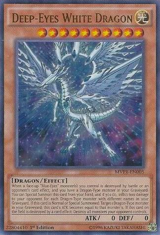 Deep-Eyes White Dragon MVP1-EN005 card from The Dark Side of Dimensions Movie Pack