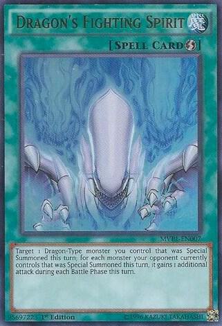 Dragon's Fighting Spirit MVP1-EN007 card from The Dark Side of Dimensions Movie Pack