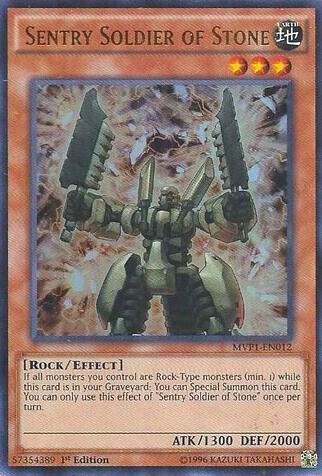 Sentry Soldier of Stone MVP1-EN012 card from The Dark Side of Dimensions Movie Pack