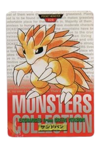 Sandslash [Red] 28 card from Bandai Carddass