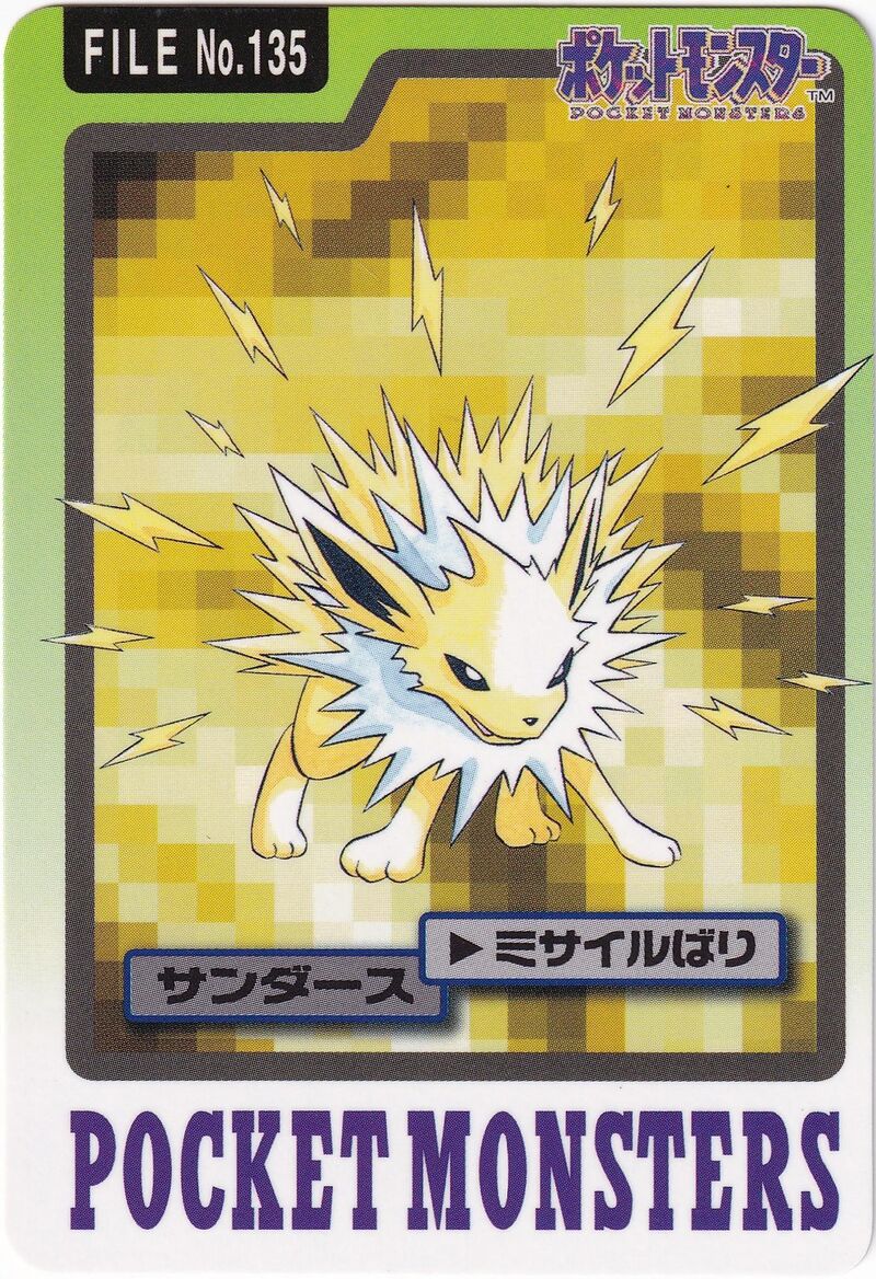 Jolteon 135 card from Monsters Carddass