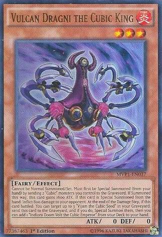 Vulcan Dragni the Cubic King MVP1-EN037 card from The Dark Side of Dimensions Movie Pack