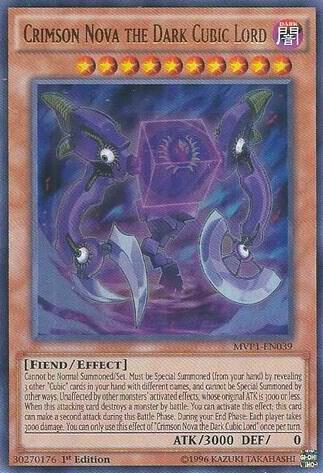 Crimson Nova the Dark Cubic Lord MVP1-EN039 card from The Dark Side of Dimensions Movie Pack