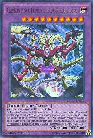 Crimson Nova Trinity the Dark Cubic Lord MVP1-EN040 card from The Dark Side of Dimensions Movie Pack