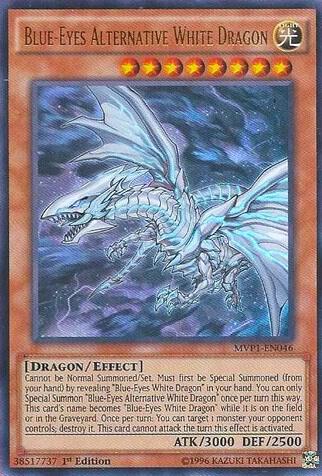 Blue-Eyes Alternative White Dragon MVP1-EN046 card from The Dark Side of Dimensions Movie Pack