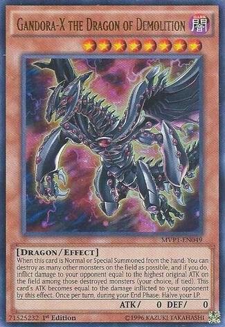 Gandora-X the Dragon of Demolition MVP1-EN049 card from The Dark Side of Dimensions Movie Pack