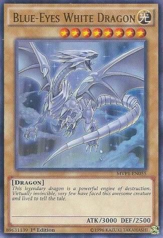 Blue-Eyes White Dragon MVP1-EN055 card from The Dark Side of Dimensions Movie Pack