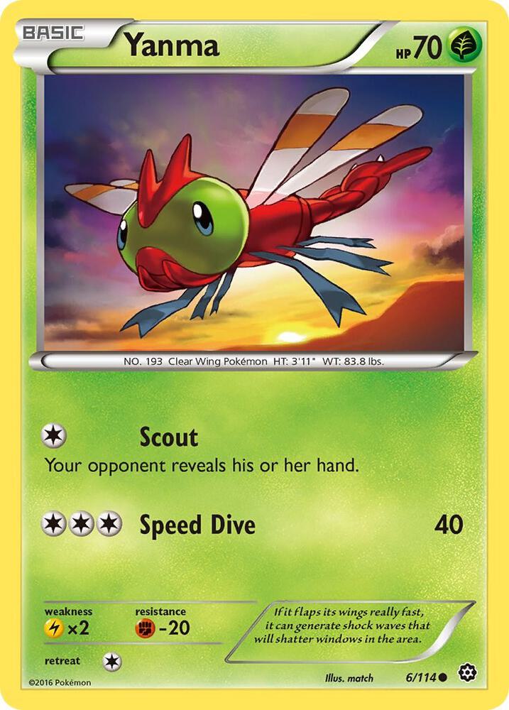 Yanma 6/114 card from XY - Steam Siege