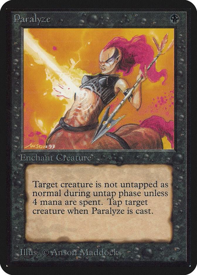 Paralyze card from Alpha Edition