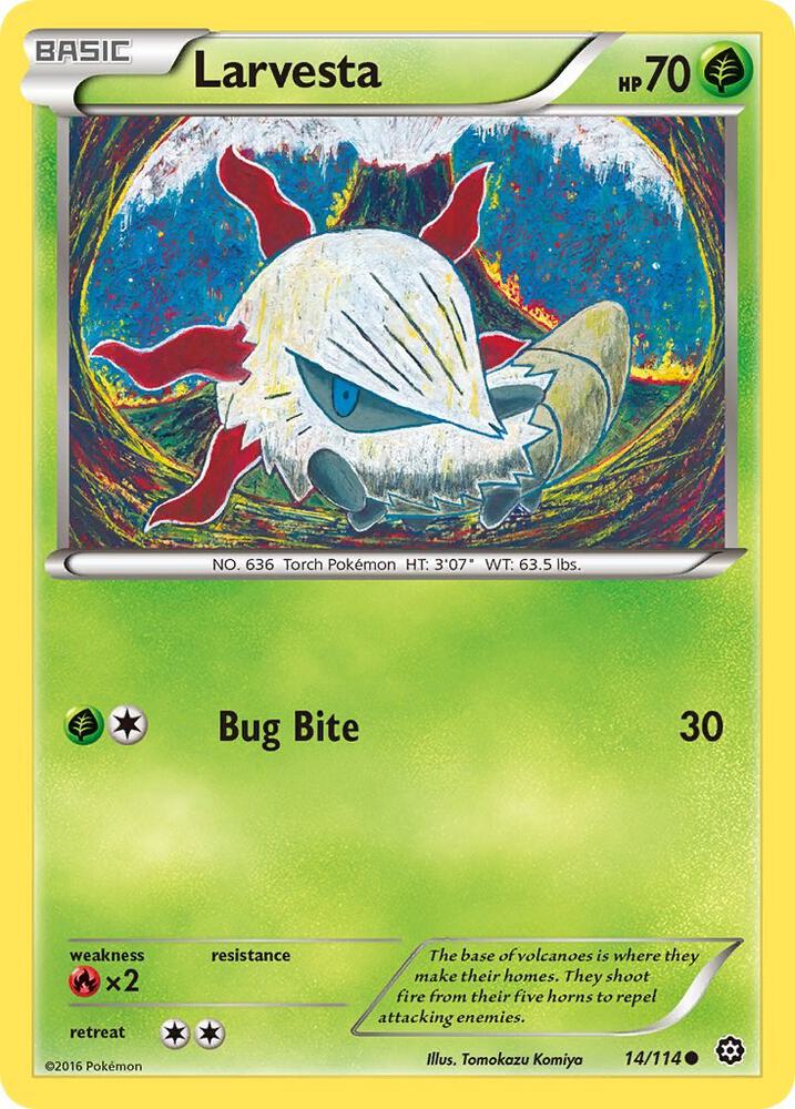 Larvesta 14/114 card from XY - Steam Siege