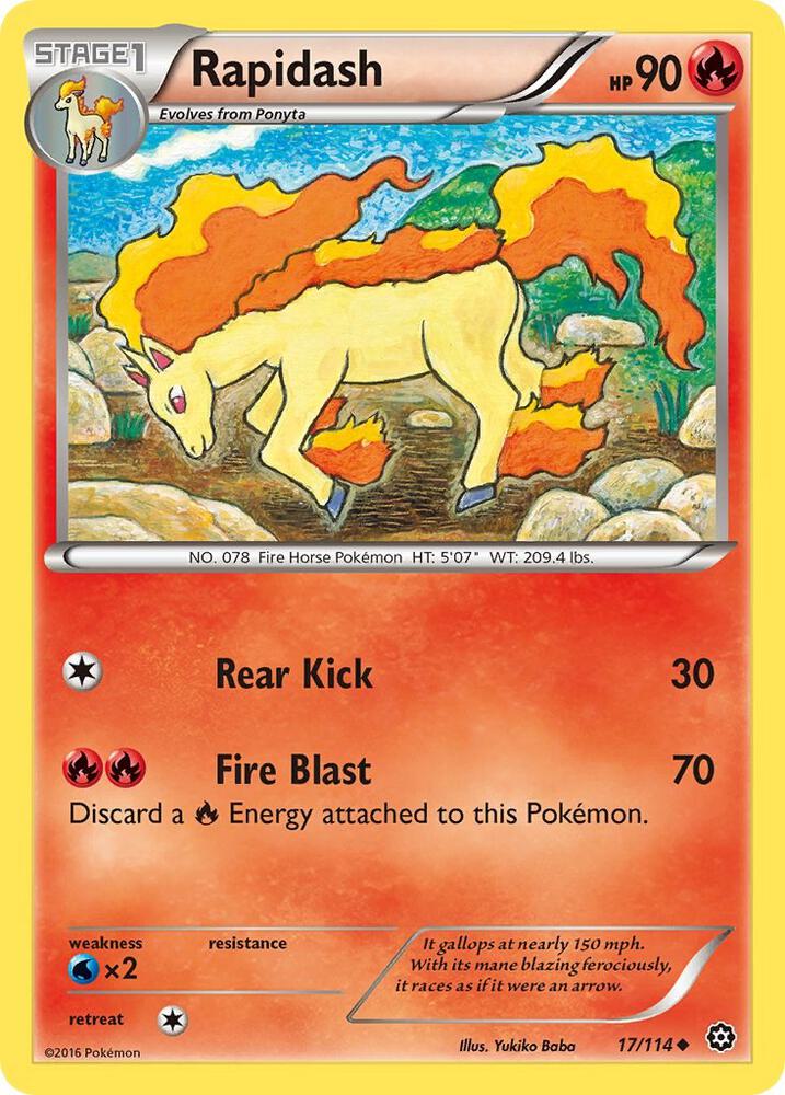 Rapidash 17/114 card from XY - Steam Siege