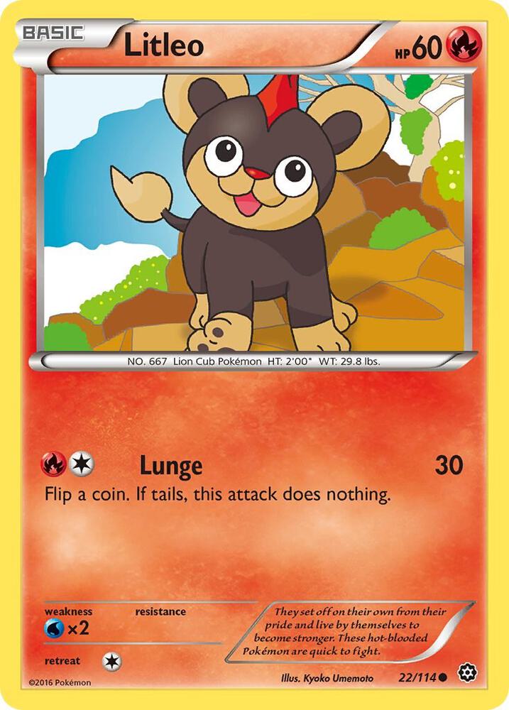 Litleo 22/114 card from XY - Steam Siege