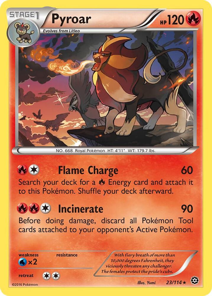 Pyroar 23/114 card from XY - Steam Siege