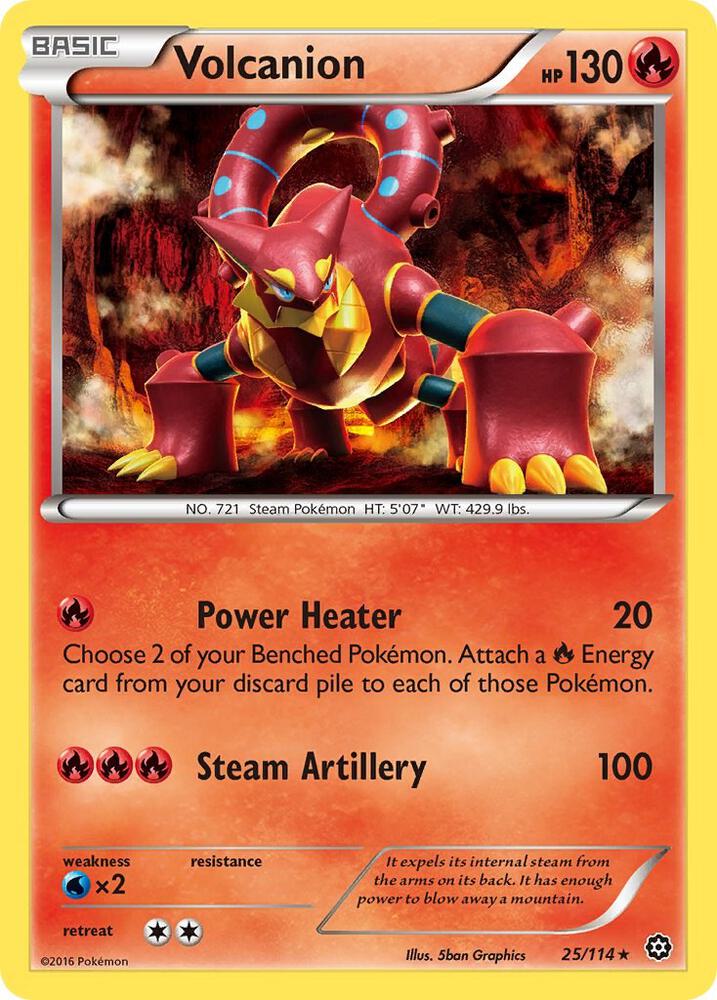 Volcanion 25/114 card from XY - Steam Siege