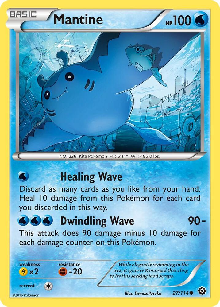 Mantine 27/114 card from XY - Steam Siege