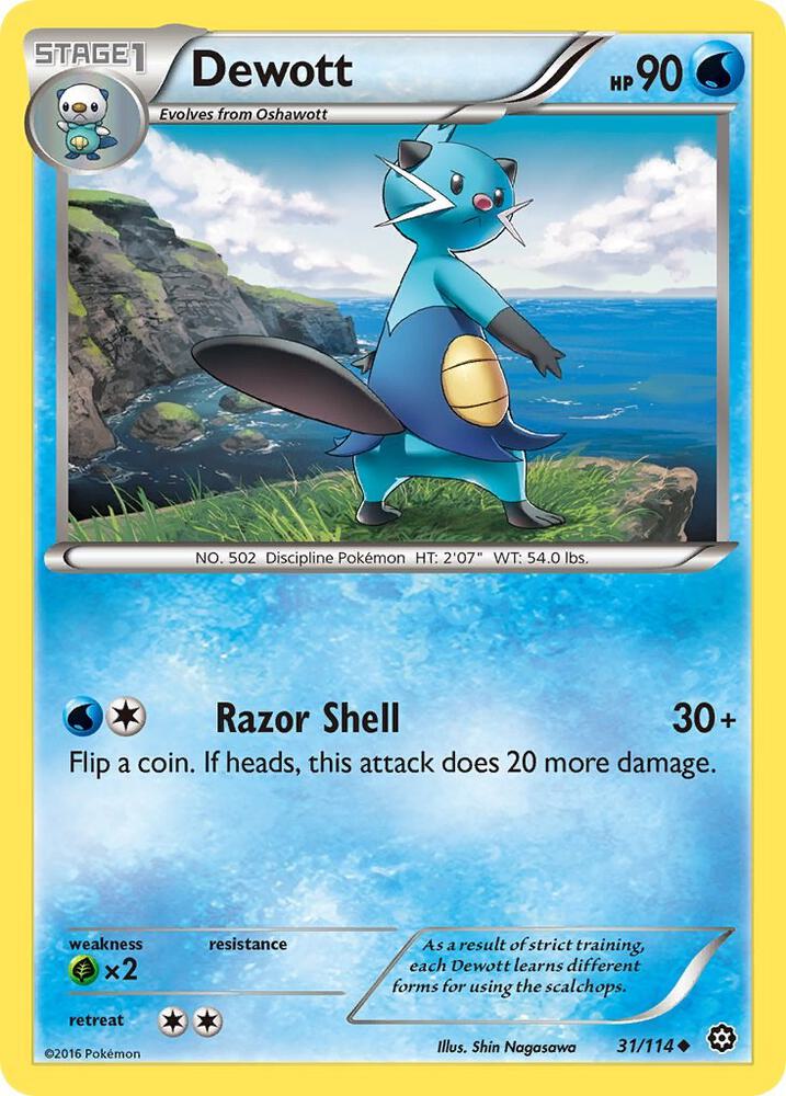 Dewott 31/114 card from XY - Steam Siege