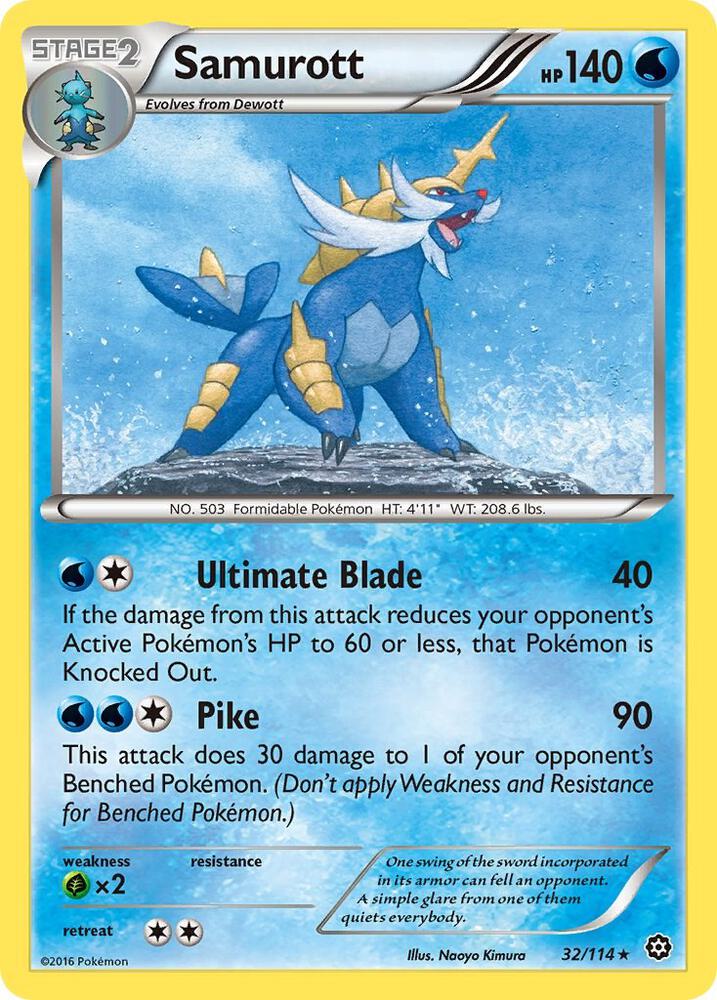 Samurott 32/114 card from XY - Steam Siege