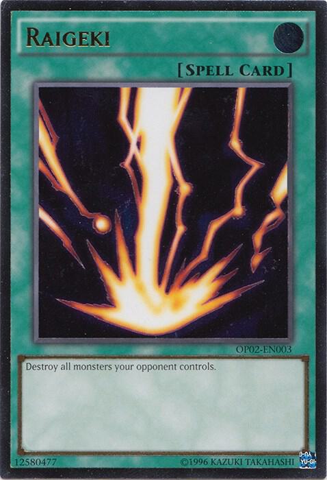 Raigeki (UTR) OP02-EN003 card from OTS Tournament Pack 2